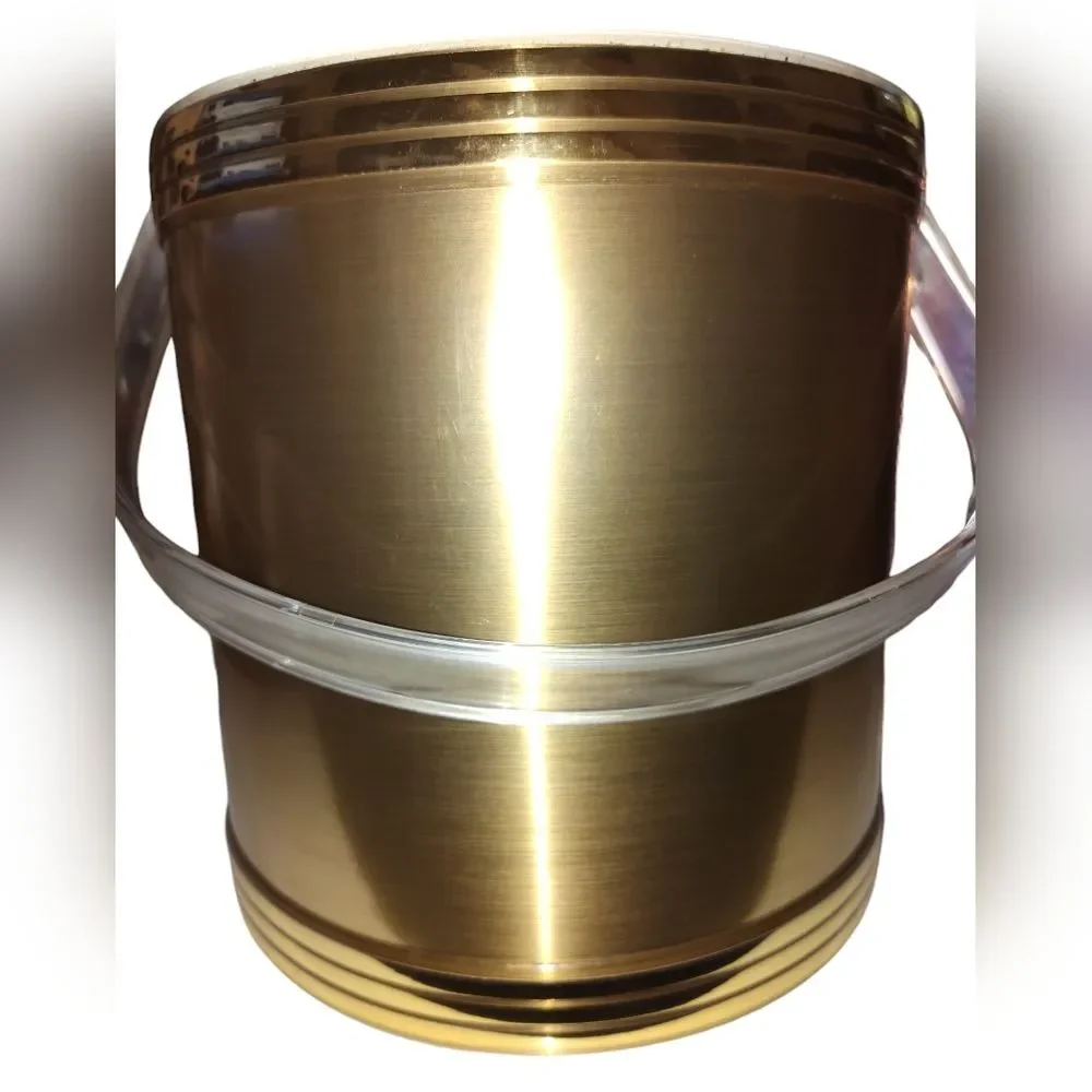 Vintage Gold Wrapped Ice Bucket Barware Made in USA